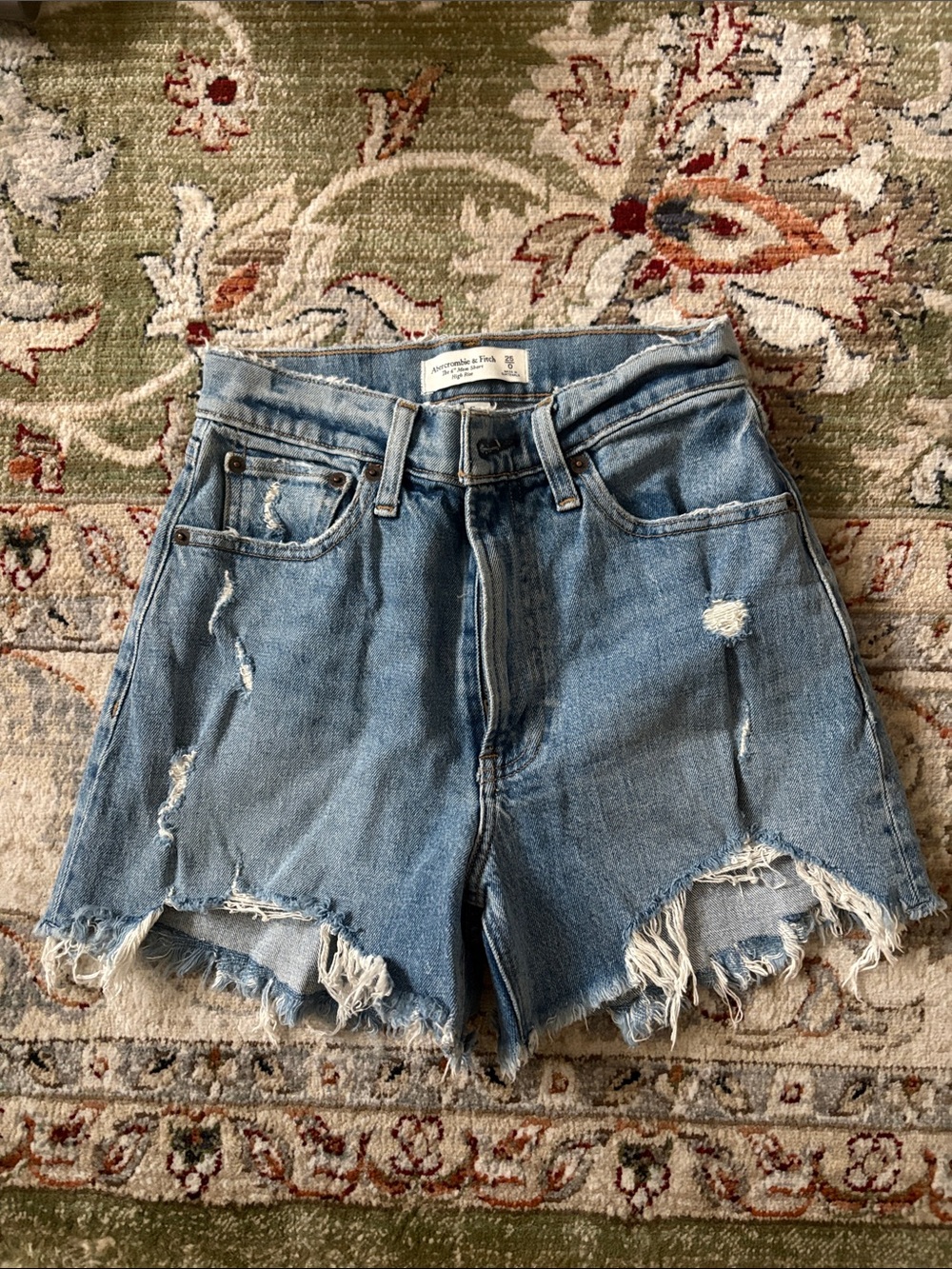 Abercrombie & Fitch Curve Love Light Blue Denim Shorts